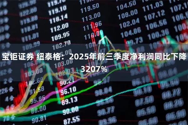 宝钜证券 纽泰格：2025年前三季度净利润同比下降3207%